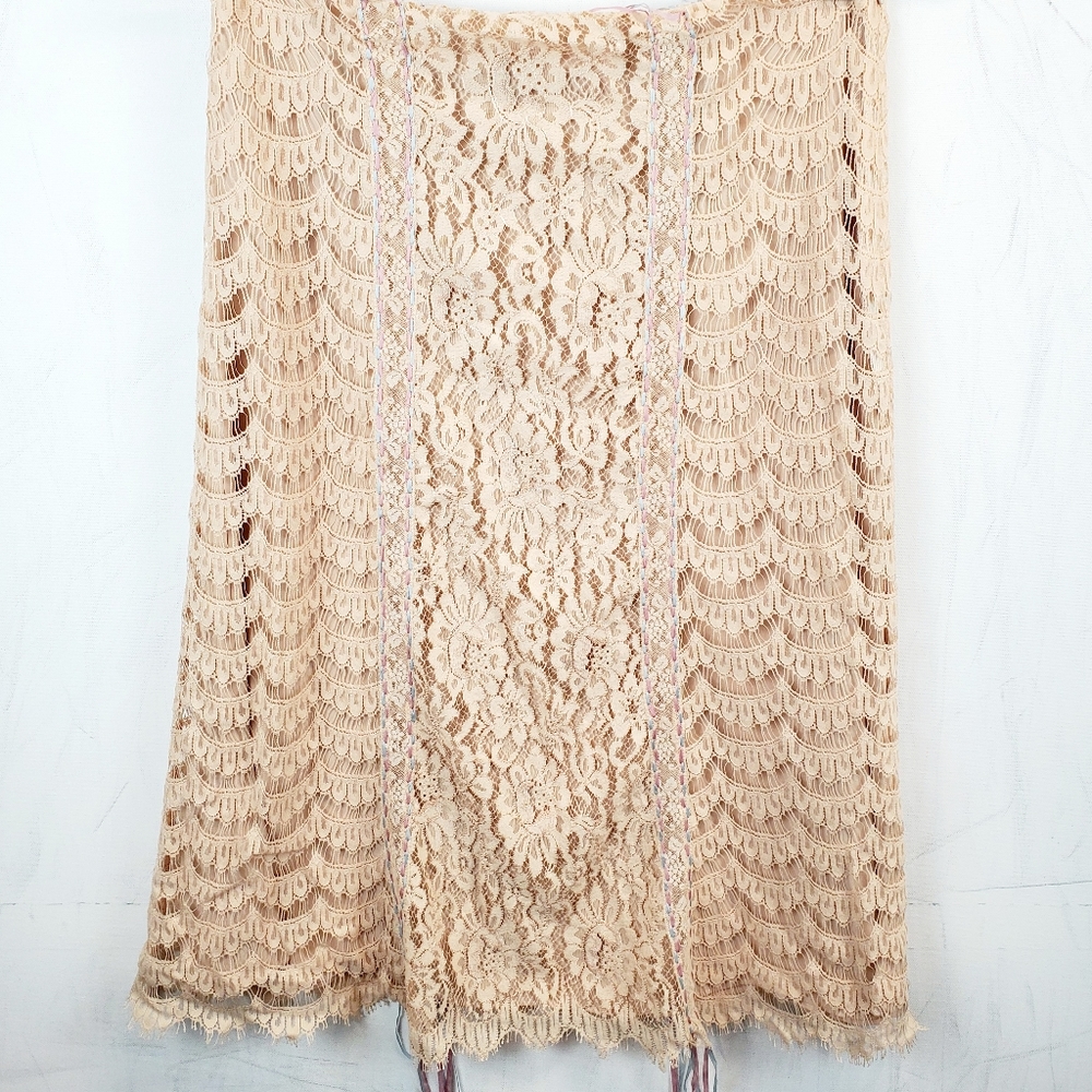 Rebecca Taylor Cream Color Lace Skirt - Size 4